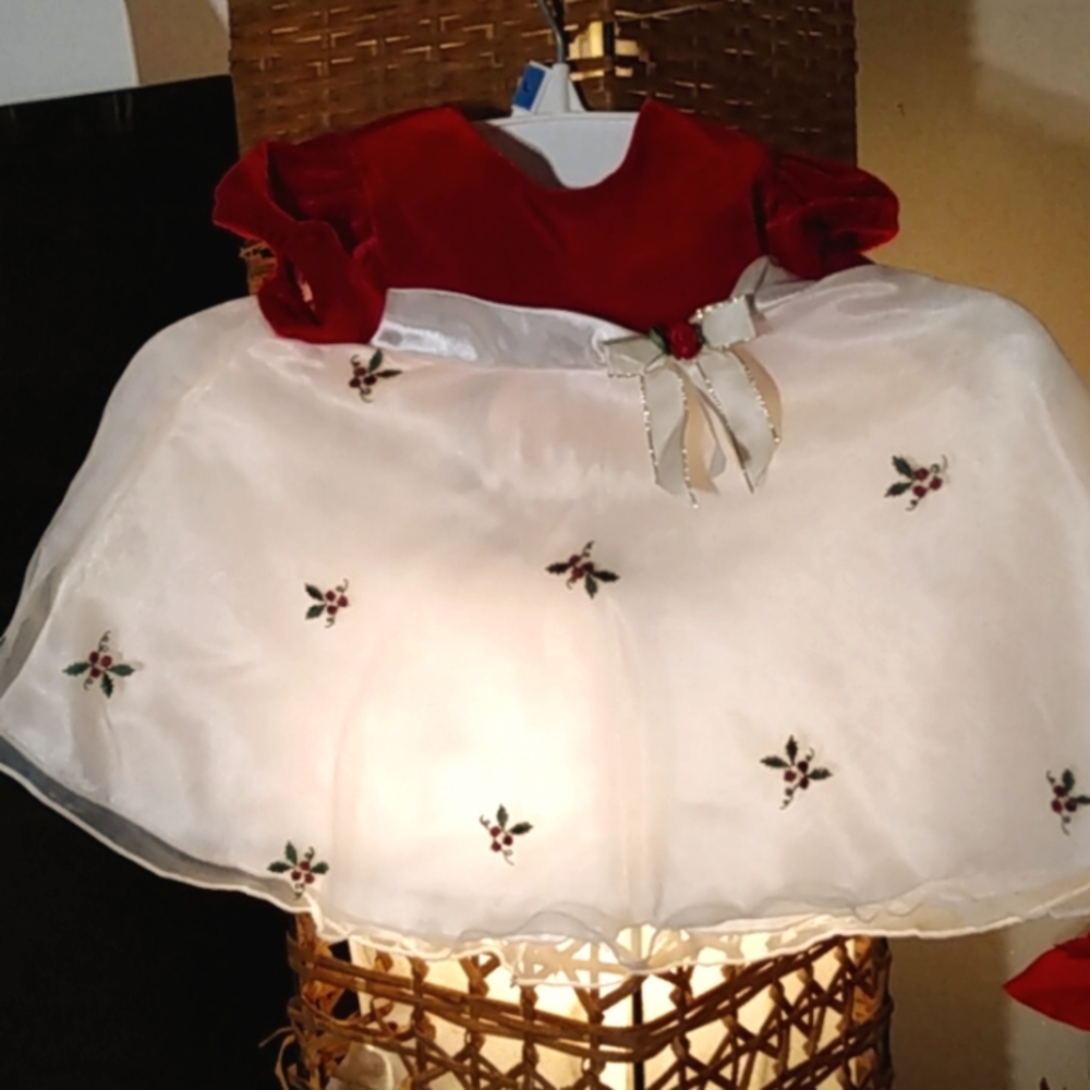 George red velvet and white Christmas dress